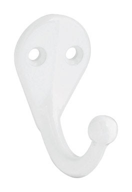 SINGLE CLOHTES HOOK WHITE 2PK