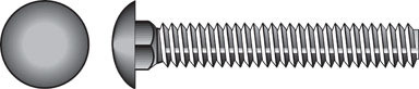 Hillman 3/8 in. P X 1-1/4 in. L Zinc-Plated Steel Carriage Bolt 100 pk