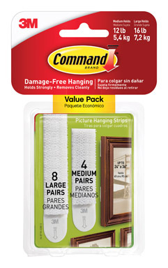 3M Command White Picture Hanging Strips 24 pk