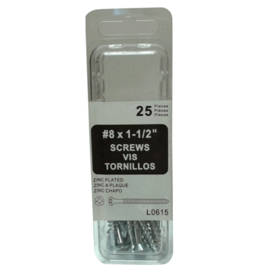 25PK 1.5" Wood Screws