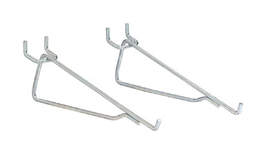 Crawford Zinc Plated Silver Steel 8 in. Shelf Bracket Peg Hooks 2 pk