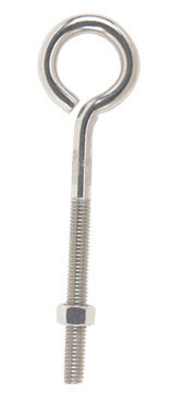 Hampton 3/8 in. S X 6 in. L Stainless Stainless Steel Eyebolt Nut Included