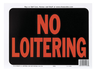 SIGN NO LOITER9X12"PLSTC