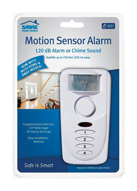 Sabre White Plastic Motion Sensor Alarm