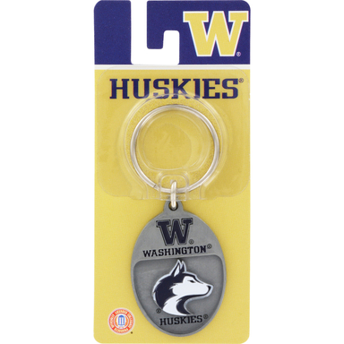 Hillman Washington Huskies Metal Silver Decorative Key Chain