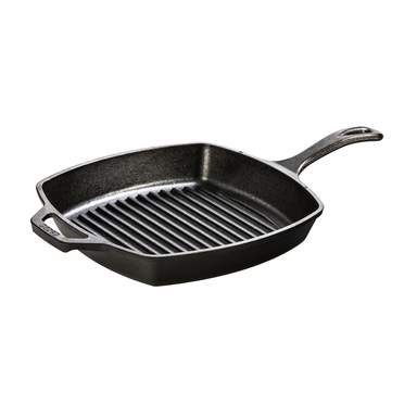 10IN CAST IRON GRILL PAN LODGE