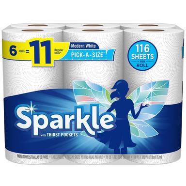 Sparkle Paper Towels 116 sheet 2 ply 6 pk