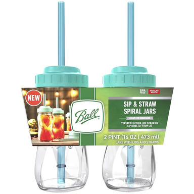 Sip Straw Cntrd Jar 16oz