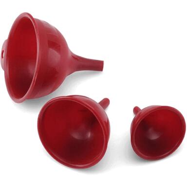 Red Plastic Funnel Set