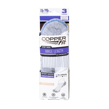 SPORT SOCK WHT L/XL 3PK