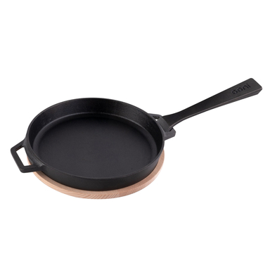 Grill Skillet Iron/wood
