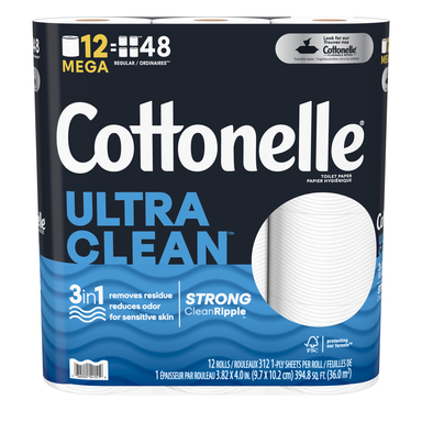 Cottonelle Ultra CleanCare Toilet Paper 12 Rolls 310 sheet