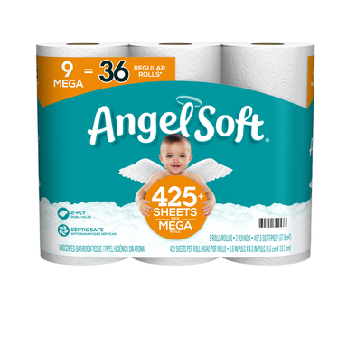 TOILET PAPER ANGEL SOFT 9ROLL
