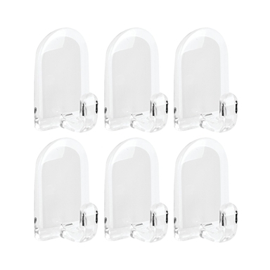 6pk 1" Clear Plastic Hook