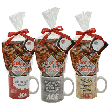 ACE DOTS PRETZELS W/MUG