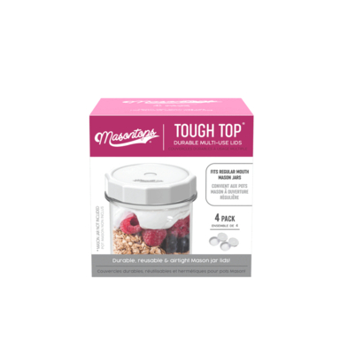 MASON JAR LID RM WHT 4PK