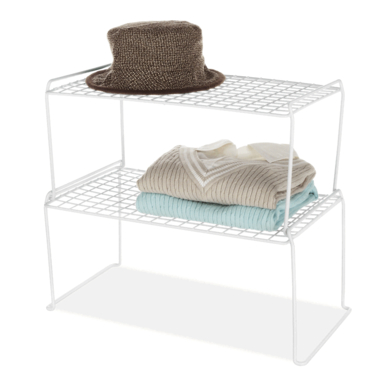Stackable Shelf Wht 9"h