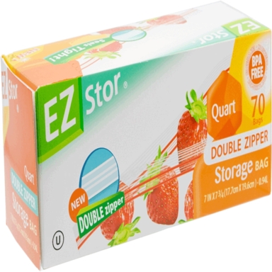 STORAGE BAG ZIPR QT 70PK