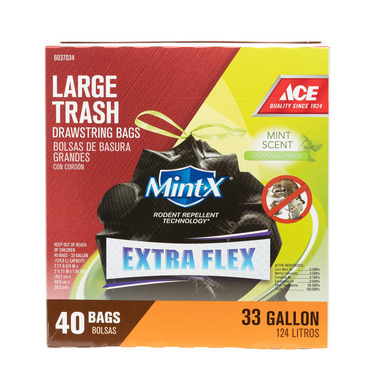 40PK 33GAL Mint Trash Bags