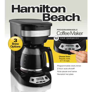 COFFEE MAKER BLK/SLV 12C