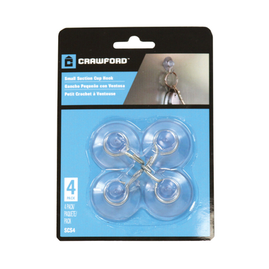 SUCTION CUP HOOK SML 4PK