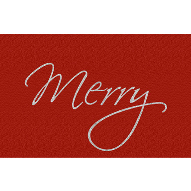 Ns Door Mat Merry Red-glitter