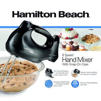 HAND MIXER BLK 6SPD