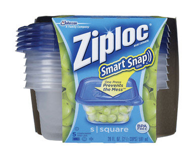 FOOD CONTAINER ZIPLOC 20OZ 5PK