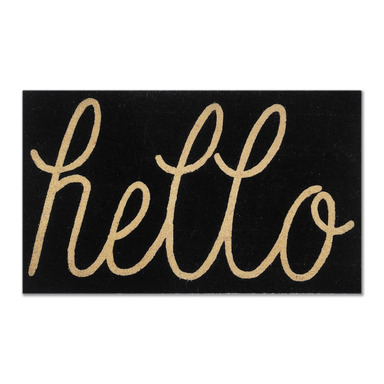 DOOR MAT COIR HELLO BLK