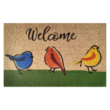 DOOR MAT COIR WELC BIRDS