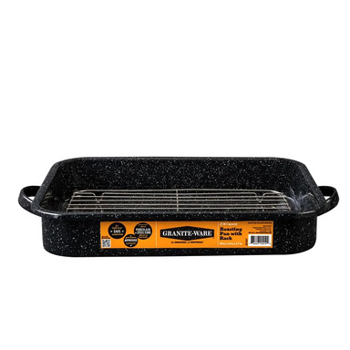 ROASTER W/RACK BLK 12QT