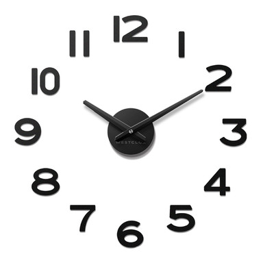 WALL CLOCK MDRN BLK 20''
