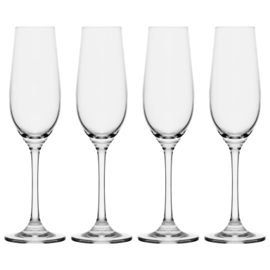 FLUTE GLASS CRYSTAL 8OZ