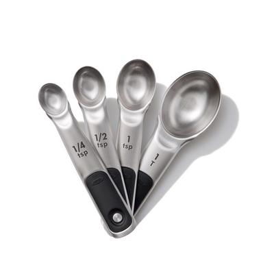 Departments - OXO Good Grips Stainless Steel Black/Silver Measuring Spoon  Set