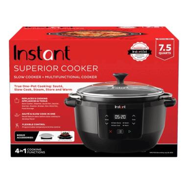 SLOW COOKER BK/SLV 7.5QT