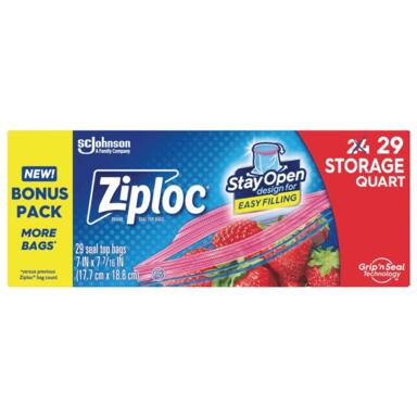 29PK QT Clear Ziploc Storage Bag