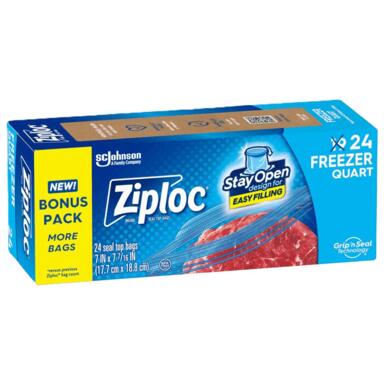 Ziplock 24pk Freezer Quart