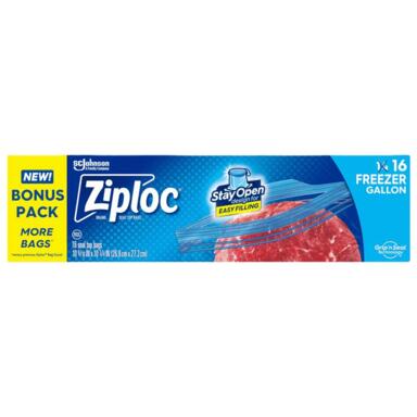 16PK Ziploc Clear Freezer Bag