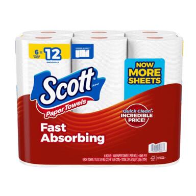Ppr Twls 1ply 108sht 6pk