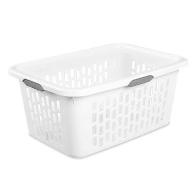 LNDRY BASKET PLS WHT 27"