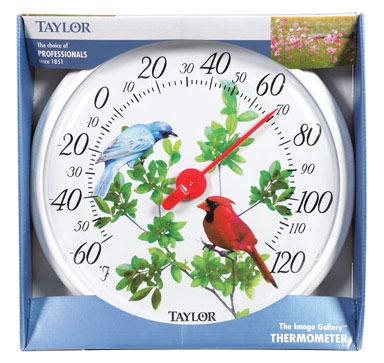 Taylor Cardinal/Bunting Dial Thermometer Plastic Multicolored