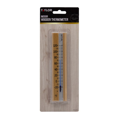 WOOD WALL THERMOMETER