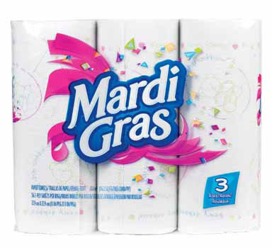 MARDI GRAS TOWEL 3 ROLL