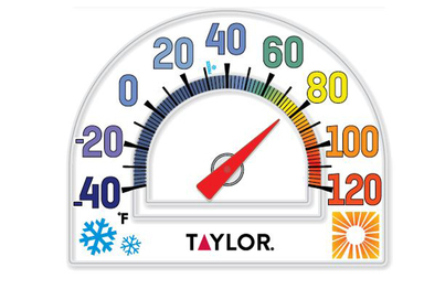 Taylor Window Cling Dial Thermometer Plastic Clear