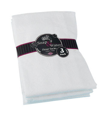 Ritz White Cotton Solid Flour Sack Towel 3 pk