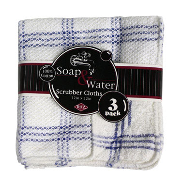 DISH CLOTH/SCOUR BLU 3PK