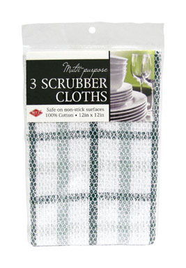 DISH CLOTH SCRUB CHK 3PK