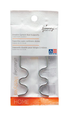 Kenney Chrome Silver Curtain Rod Support Hook