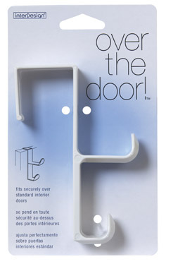 iDesign 5-1/2 in. L White Plastic Medium Over-the-Door Double Hook 1 pk