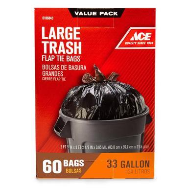Ace Trash Bag Flap 33gal 60pk